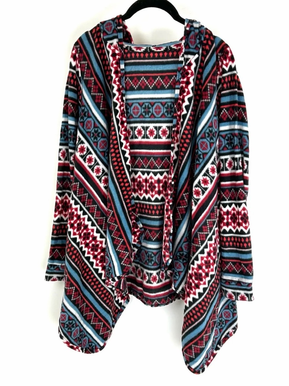 Cuddl Duds Aztec Hooded Open-Front Cardigan w/Pockets